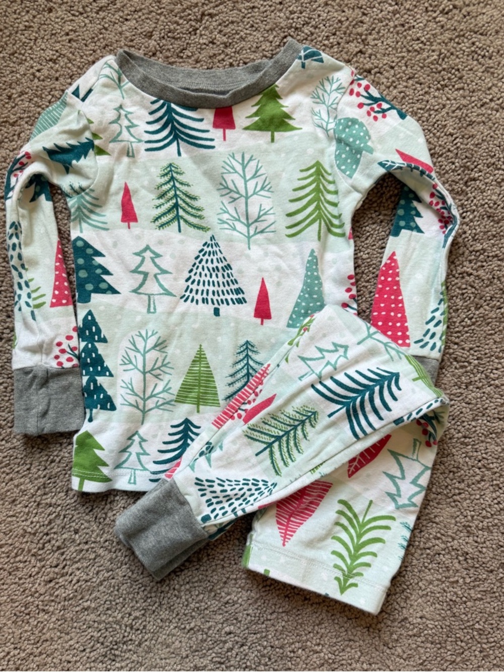 Honest Baby Holiday Tree Print Pajama Set